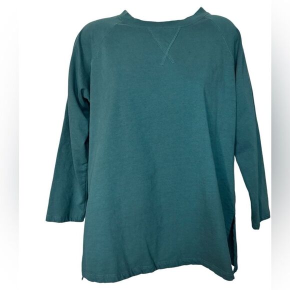 LAKE 100% Cotton Side Slit Lounge Sweater - Picture 2 of 10